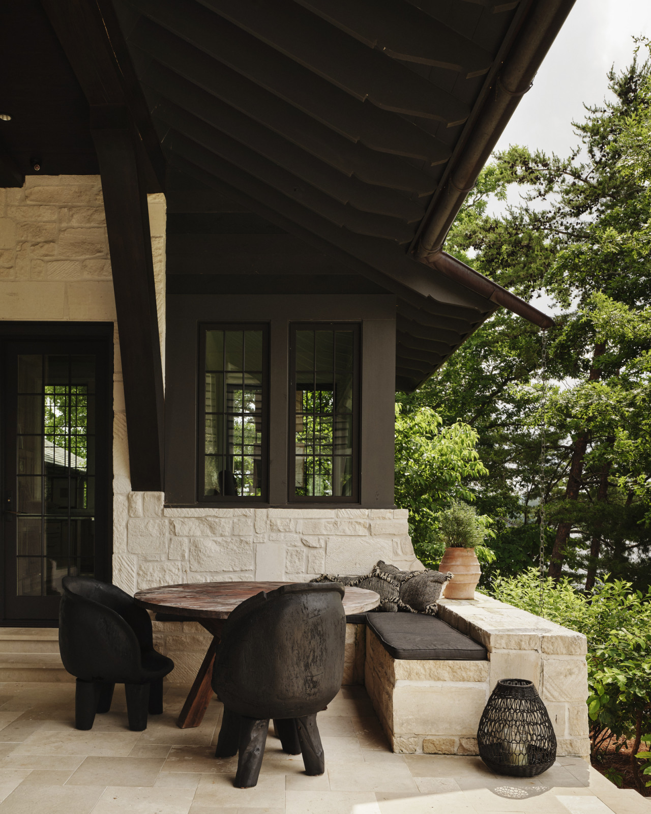 The rugged silhouettes of the organic exterior