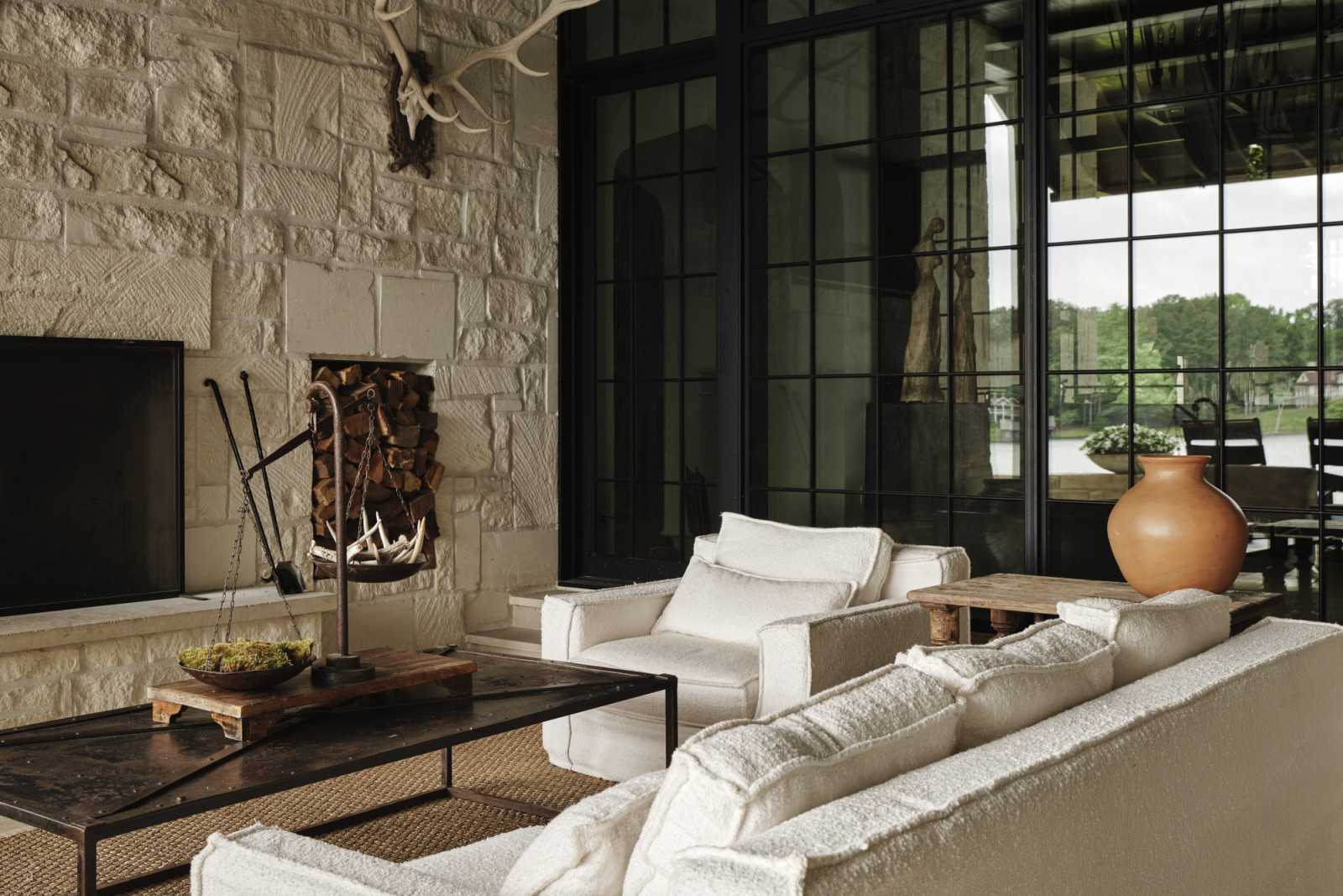 The outdoor seating area