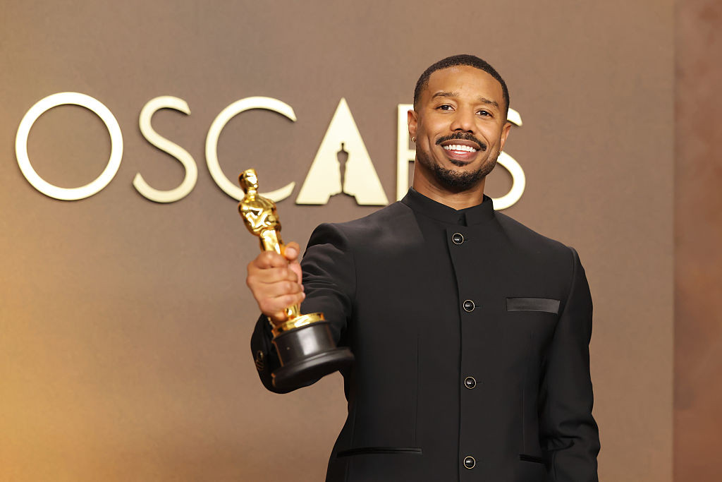 HOLLYWOOD, CALIFORNIA - MARCH 15: Michael B. Jordan, winner of the Best Actor Award for “Sinners”, poses in the press room during the 98th Oscars at Dolby Theatre on March 15, 2026 in Hollywood, California. (Photo by Mike Coppola/Getty Images)