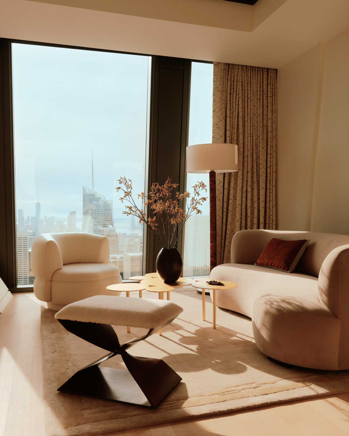 A sunlit lounge area