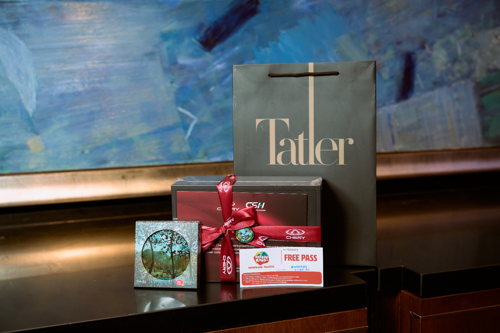 Doorgifts from Chery and Sime Darby Property for all attendees