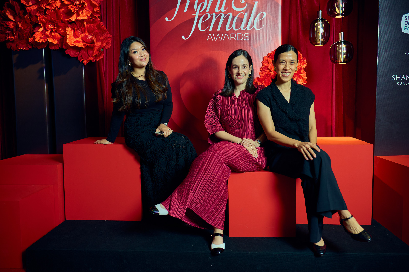 Aida Zunaidi, Mariana De Reyes and Datuk Nicol David