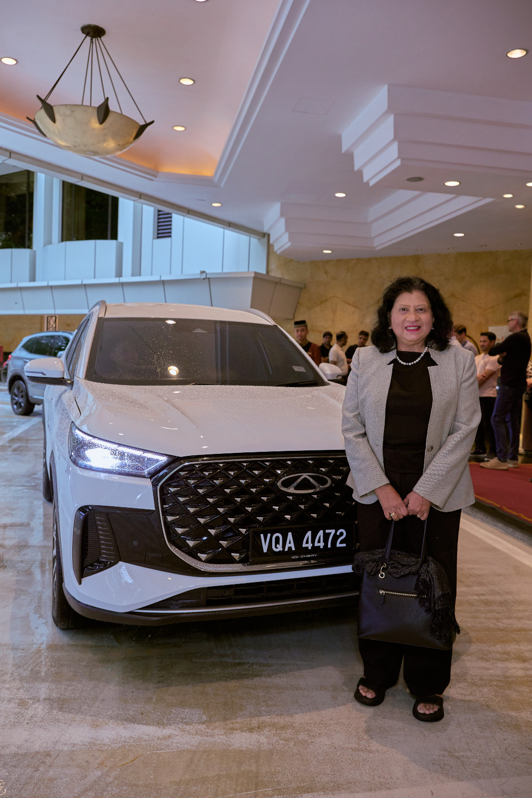 Arriving in style in a Chery T8 PHEV: Prof Dr Sushila K Chang, vice-chancellor and CEO of Asian Women’s Leadership University College