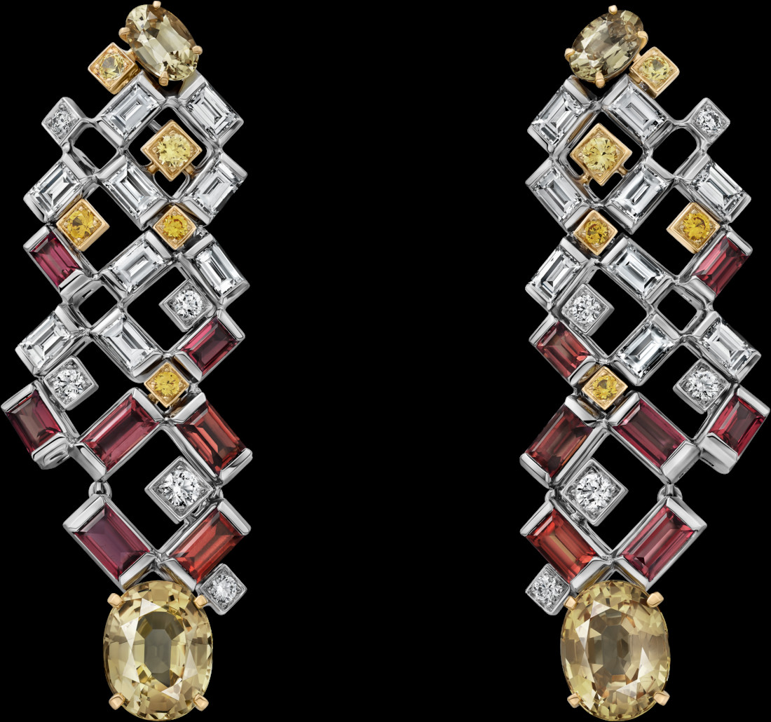 卡地亞 En Équilibre頂級珠寶系列Canesia耳環。(Photo: Cartier)