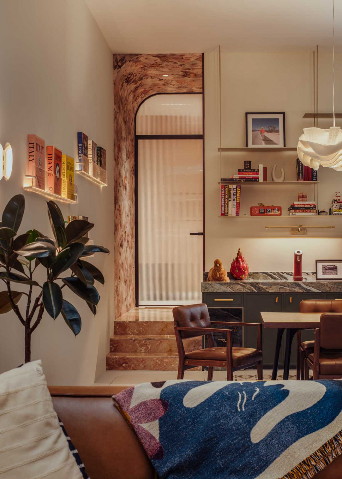 A peek at the corridor leading to the common bathroom and private quarters
