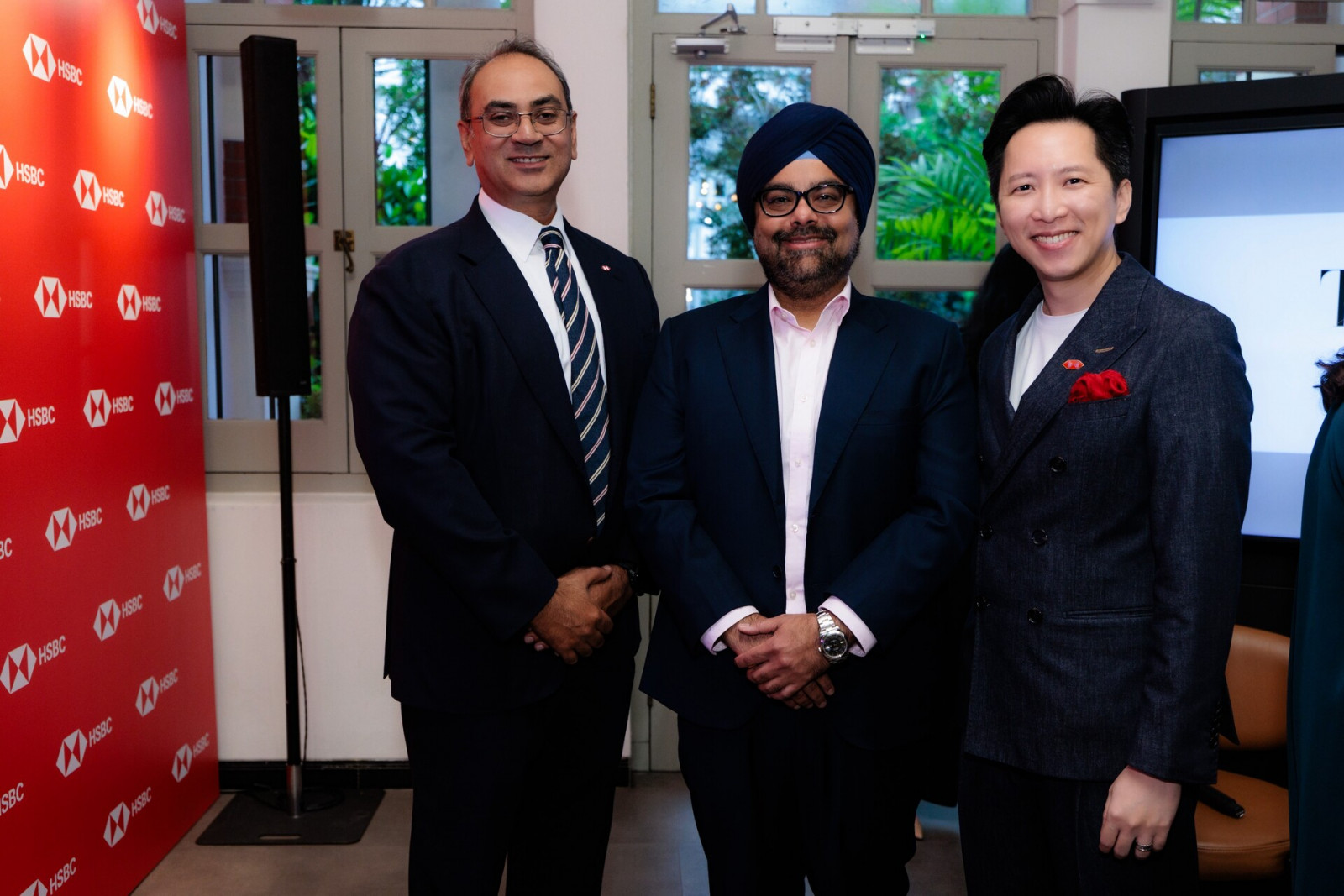 Hammad Hashmi, market head for Singapore, Malaysia and Indonesia at HSBC Private Bank; Harpreet Bindra, CEO of HSBC Life; and Michael Wei, chief partnership distribution officer at HSBC Life Singapore