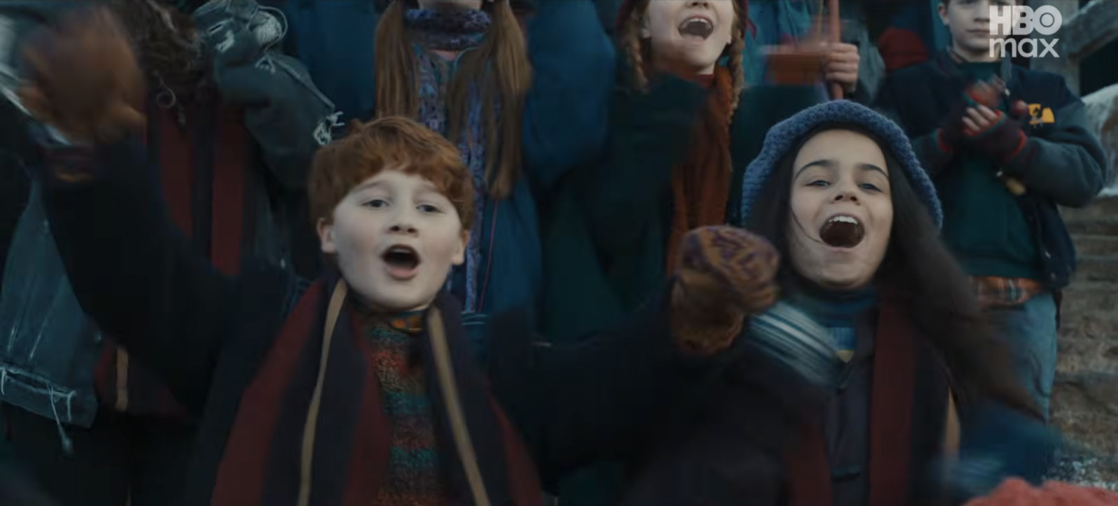 Ron and Hermione cheer their best friend on (Screencap from YouTube)