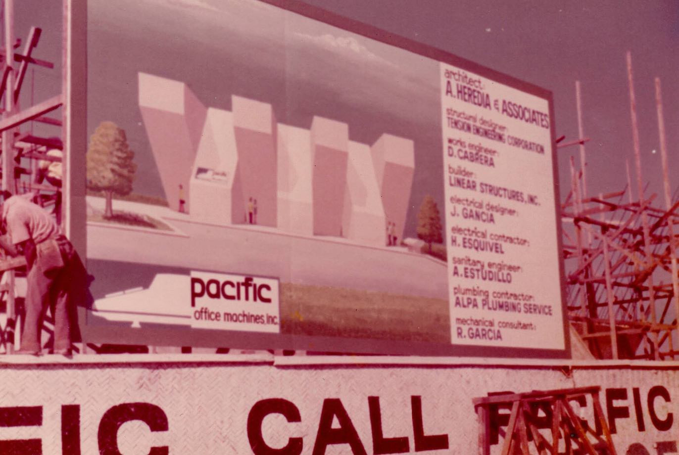 The construction of the Pacific Office Machines Building along Epifanio De Los Santos Avenue in Manila, Philippines in the early 1970s (Photo: Pacific Sun Solutions)