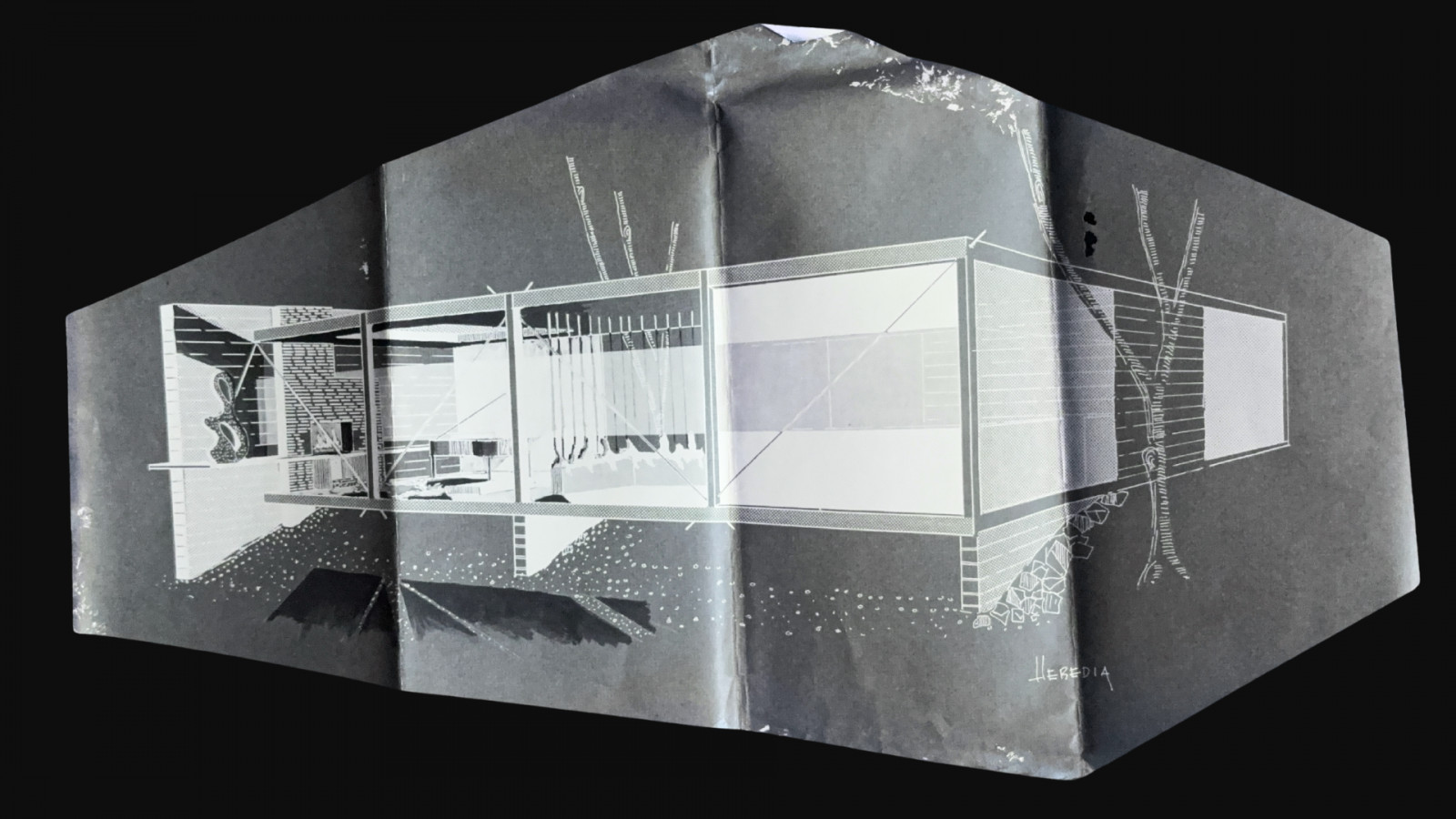 A physical rendering of a property designed by architect and civil engineer Antonio Heredia