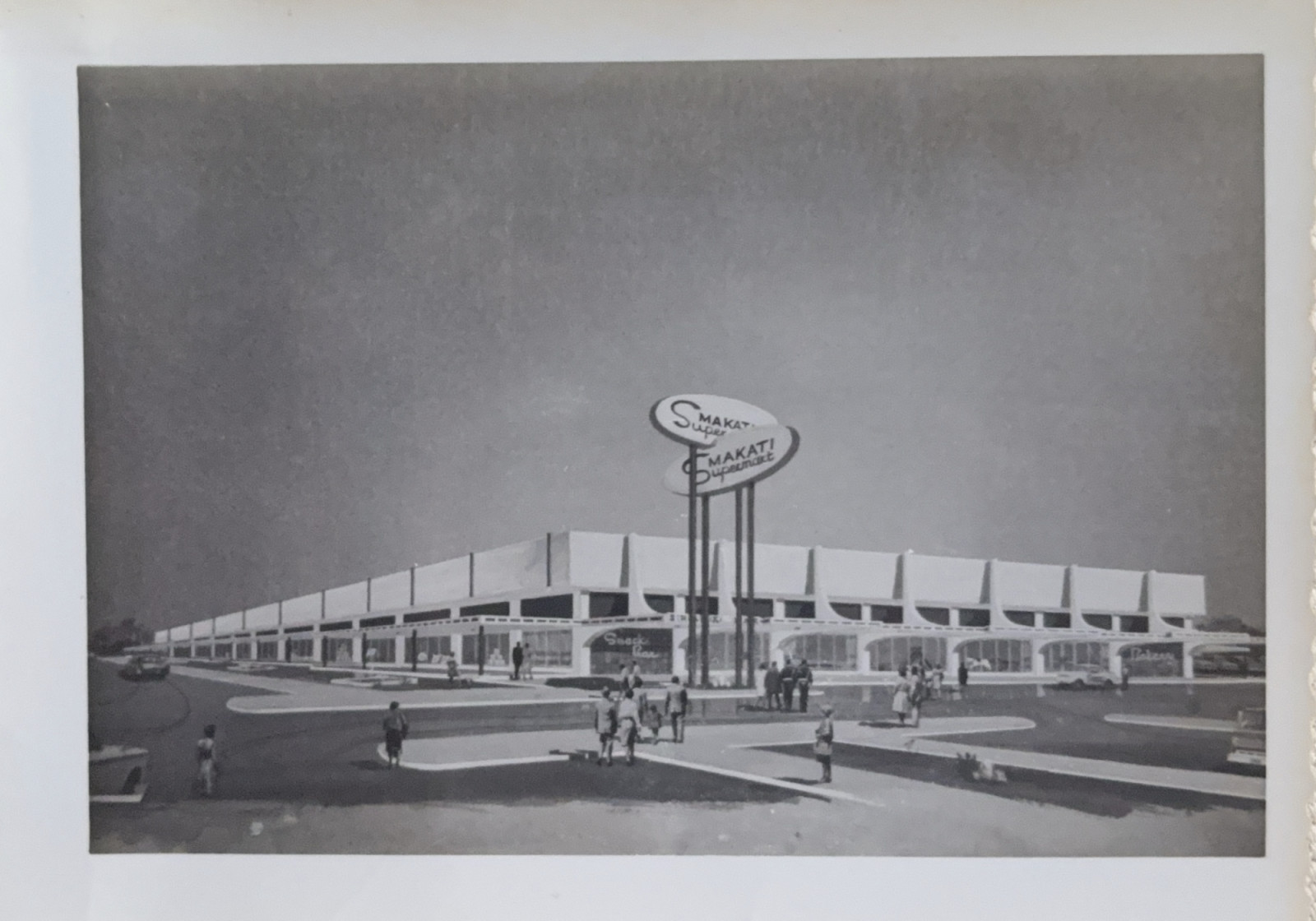 A rendering of a property designed by architect and civil engineer Antonio Heredia, which he described as having "the structural use of bowstring truss to span 4 Urdaneta lots, column-free"