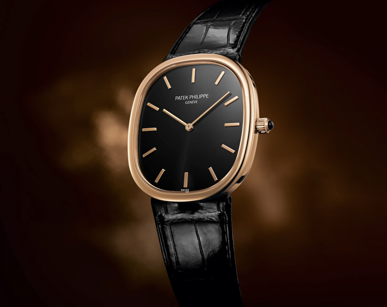 The Patek Philippe Golden Ellipse, a minimalist dress watch defined by its elliptical case and understated dial design, long associated with discreet high-end Swiss horology (Photo: Patek)