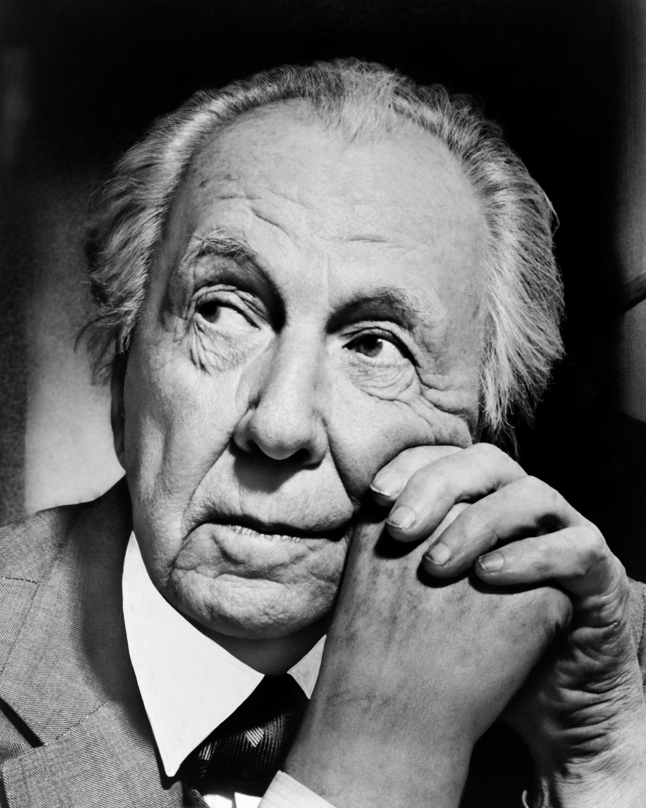 A portrait of famed architect Frank Lloyd Wright, New York, New York, 1954. (Photo by Al Ravenna/Underwood Archives/Getty Images)