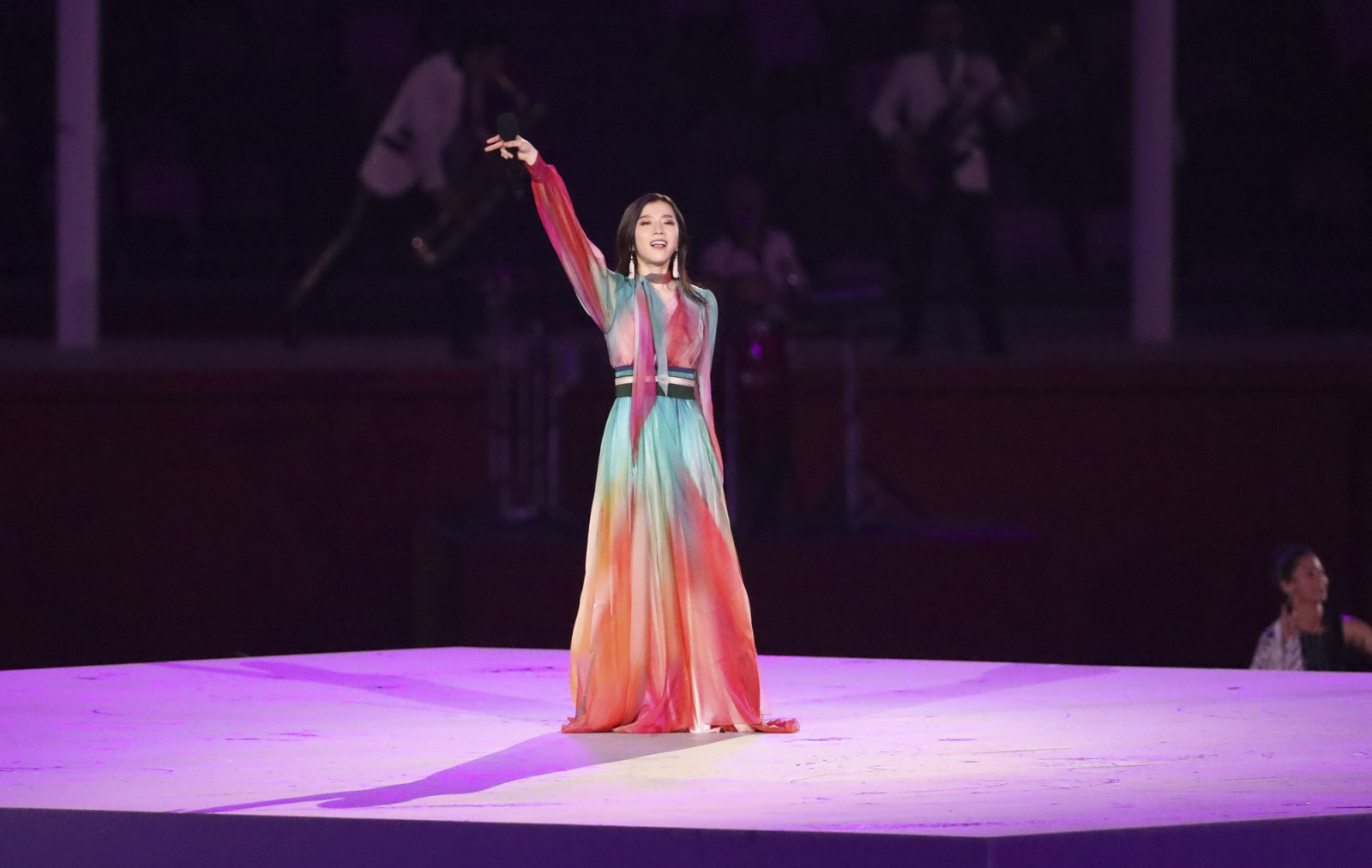 TOKYO, JAPAN - AUGUST 8: Singer Milet performs during the Closing Ceremony on day sixteen of the Tokyo 2020 Olympic Games at Olympic Stadium on August 8, 2021 in Tokyo, Japan. (Photo by Jean Catuffe/Getty Images)