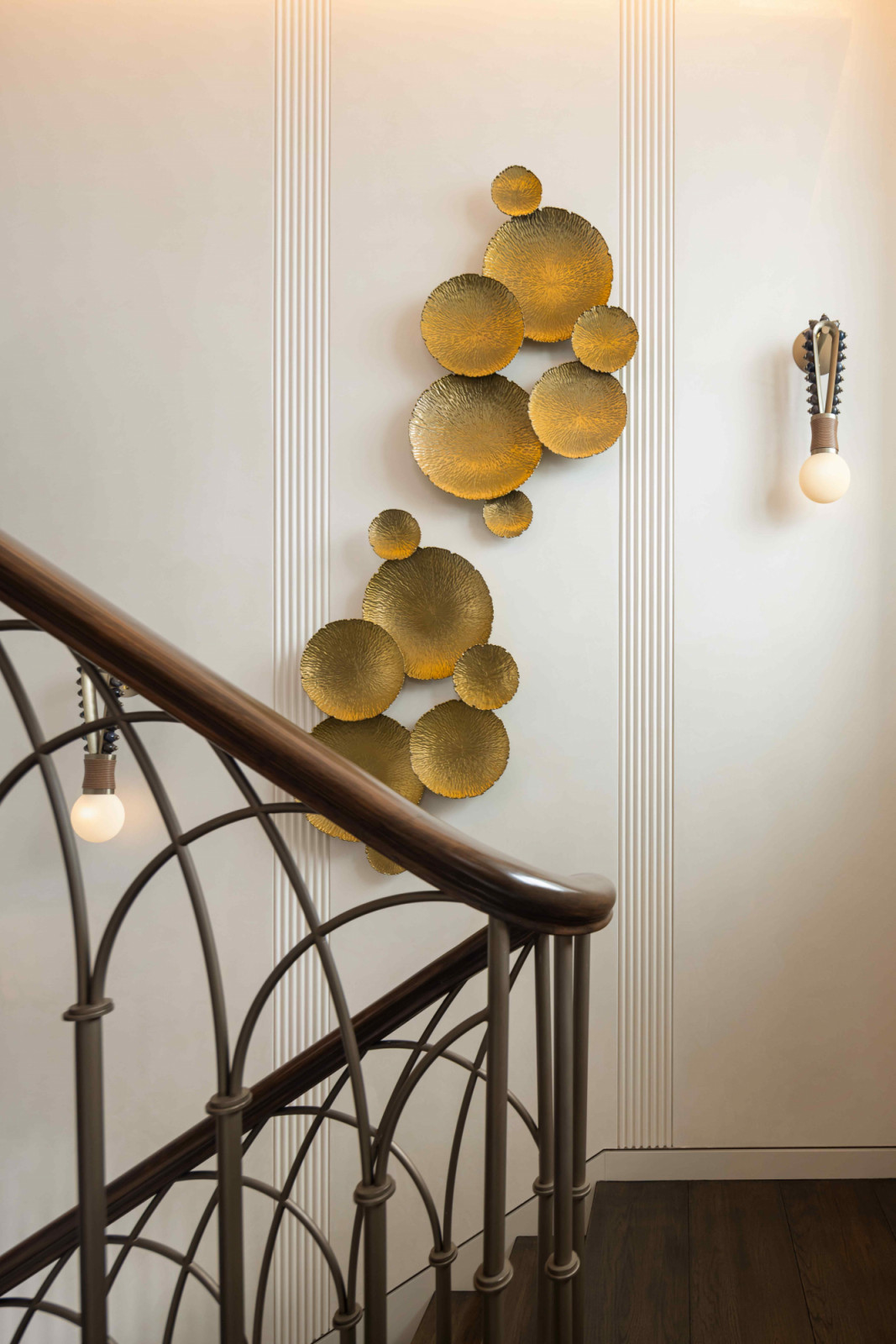 Gold accents introduce a sense of timeless glamour