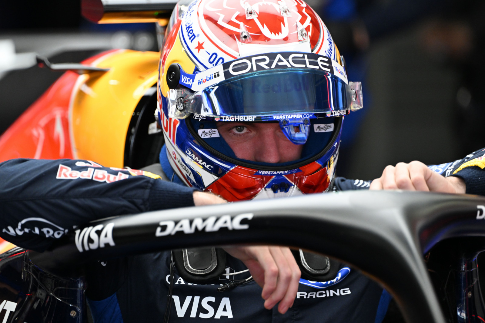 SUZUKA, JAPAN - MARCH 28: Max Verstappen of the Netherlands and Oracle Red Bull Racing prepares to drive during qualifying ahead of the F1 Grand Prix of Japan at Suzuka Circuit on March 28, 2026 in Suzuka, Japan. (Photo by Mark Sutton - Formula 1/Formula 1 via Getty Images)
