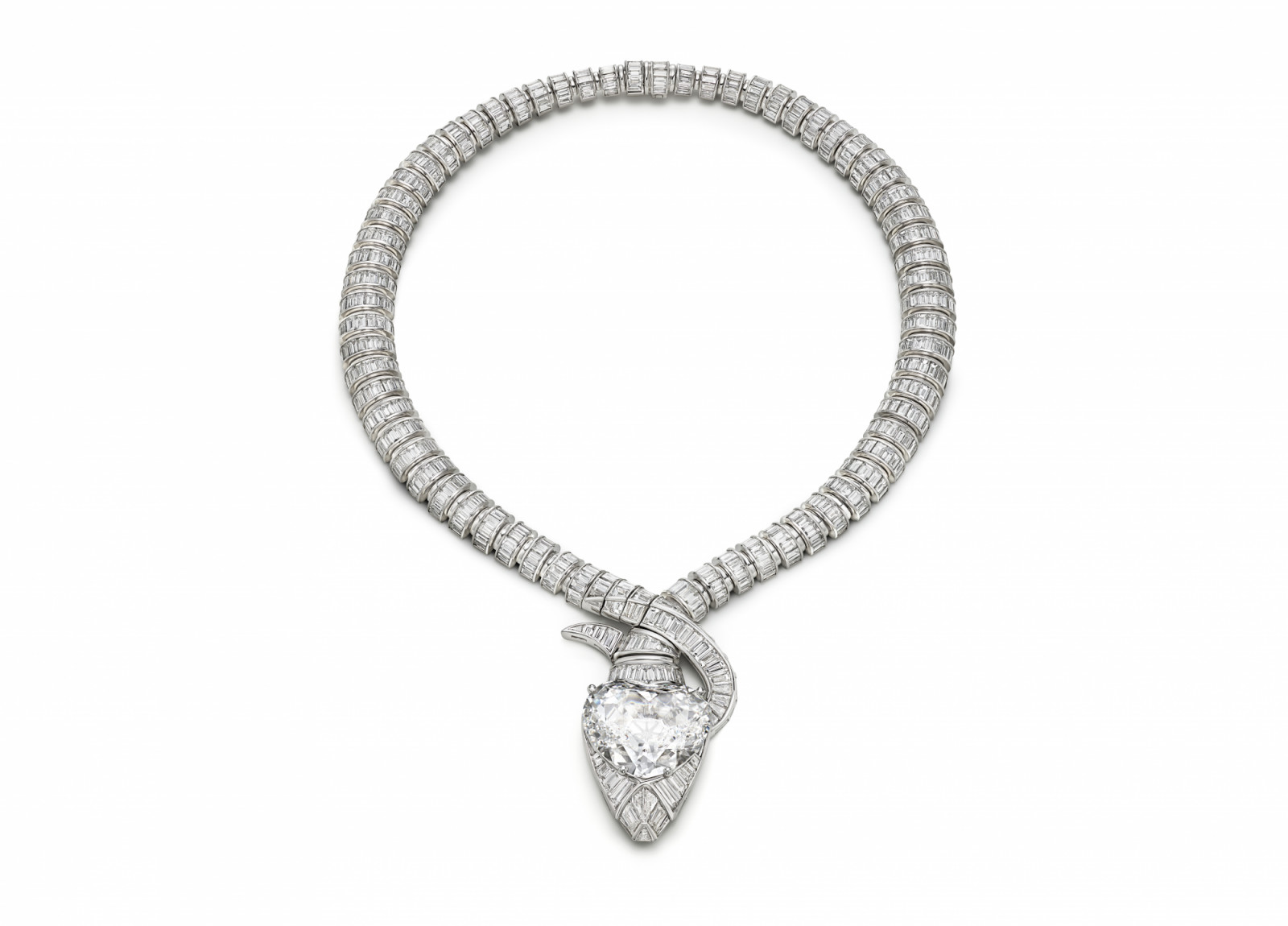 Bulgari Eclettica系列 Serpenti Imperial Heart 頂級鑽石項鍊。(Photo: Bulgari)