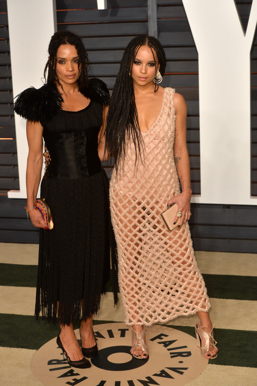 BEVERLY HILLS, CA - FEBRUARY 22: Lisa Bonet and Zoe Kravitz arrive at the 2015 Vanity Fair Oscar Party Hosted By Graydon Carter at Wallis Annenberg Center for the Performing Arts on February 22, 2015 in Beverly Hills, California. (Photo by Anthony Harvey/Getty Images)
