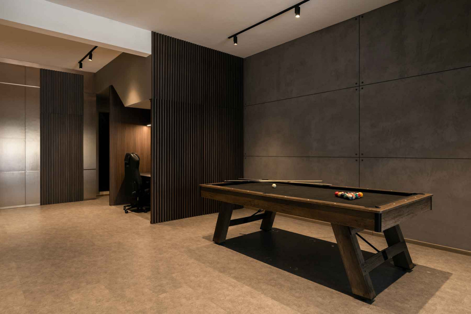 Work and play converge in the basement level