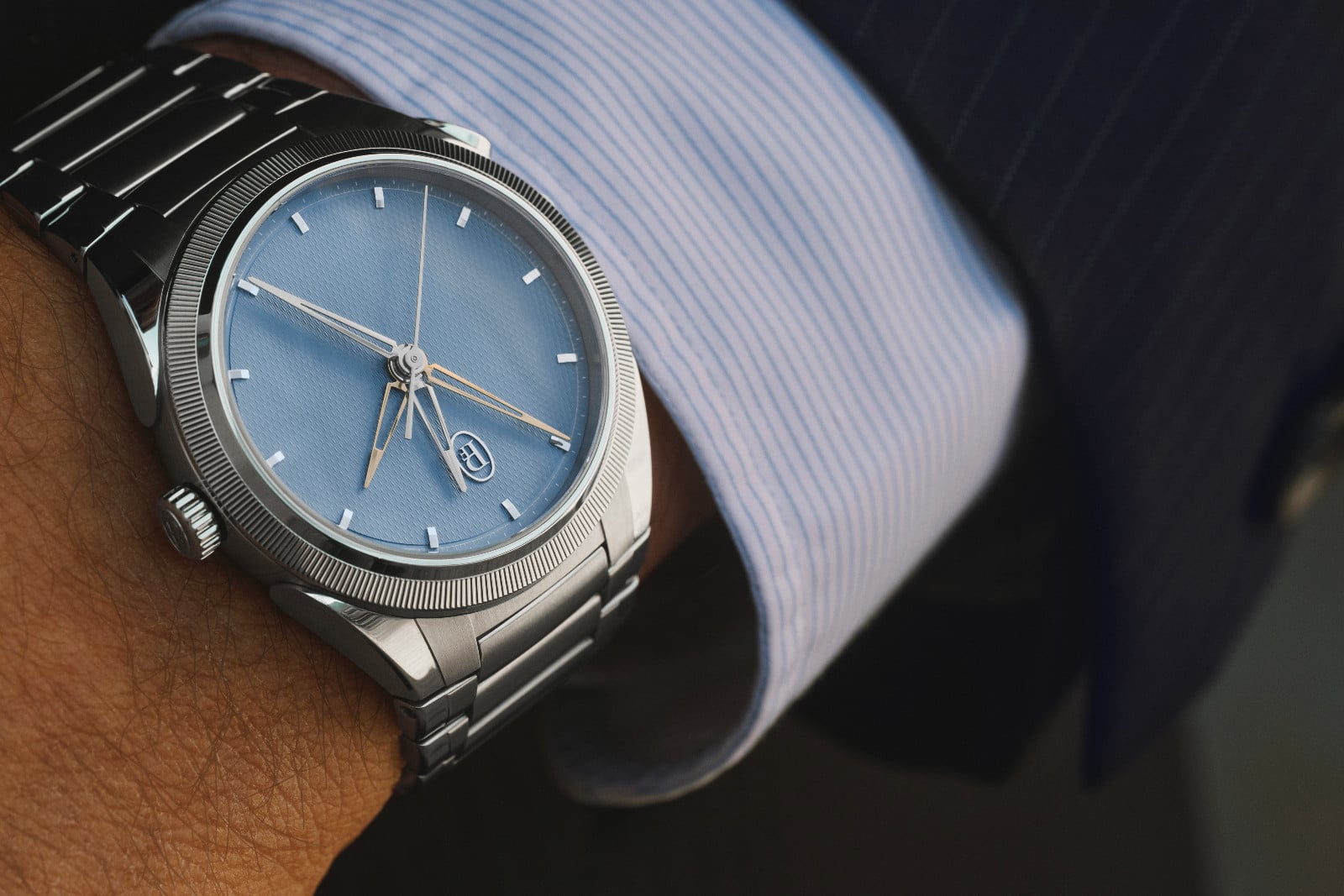 Tonda PF Chronographe Mystérieux in stainless steel with platinum bezel