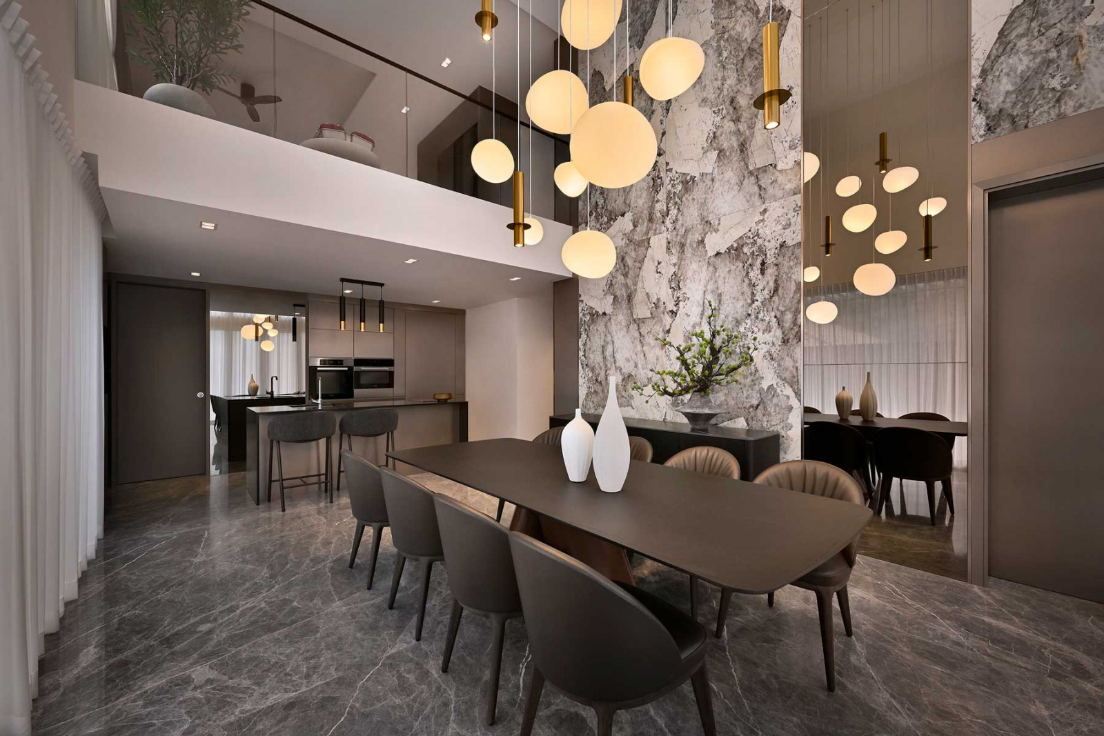This terrace house by Prestige Global Designs transforms a developer-built property into a warm and stylish home