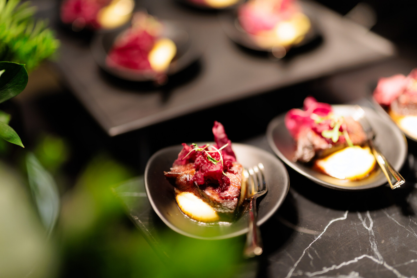 Beef cheek canape by Gastrogig