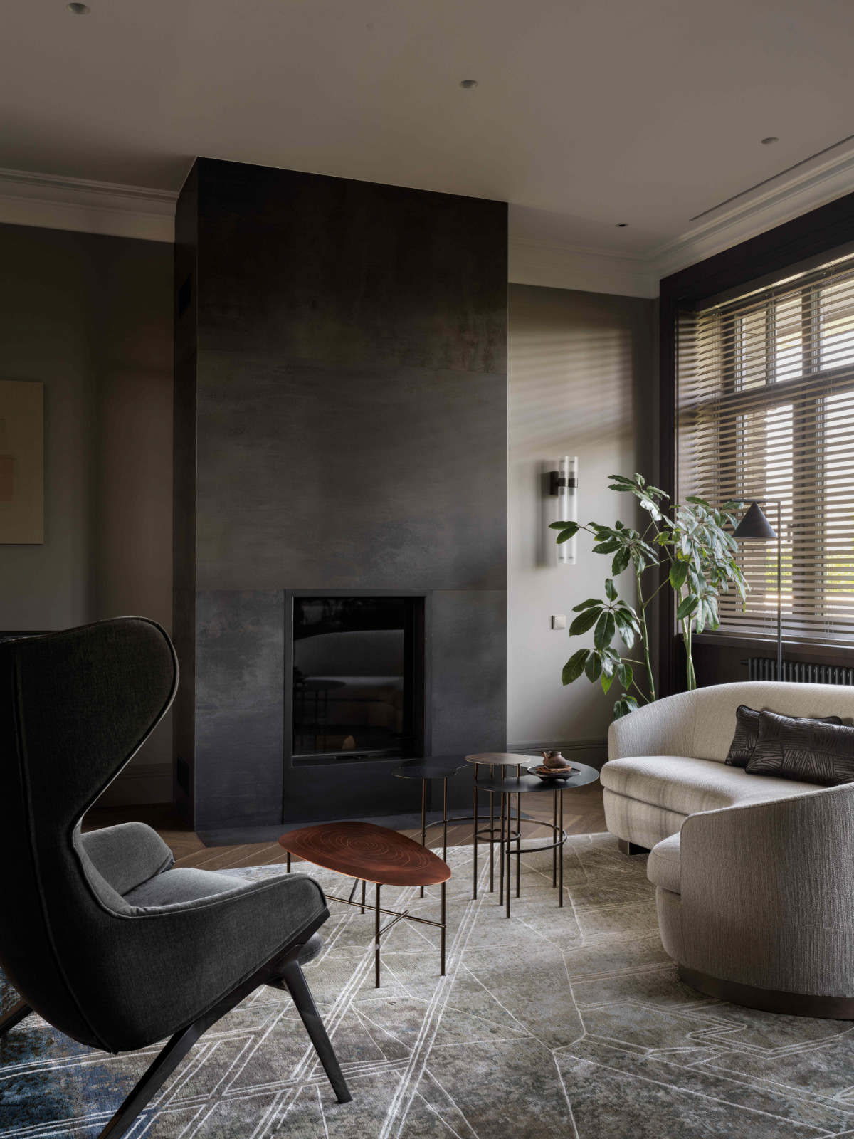 Refined furnishings enhance both functionality and visual continuity