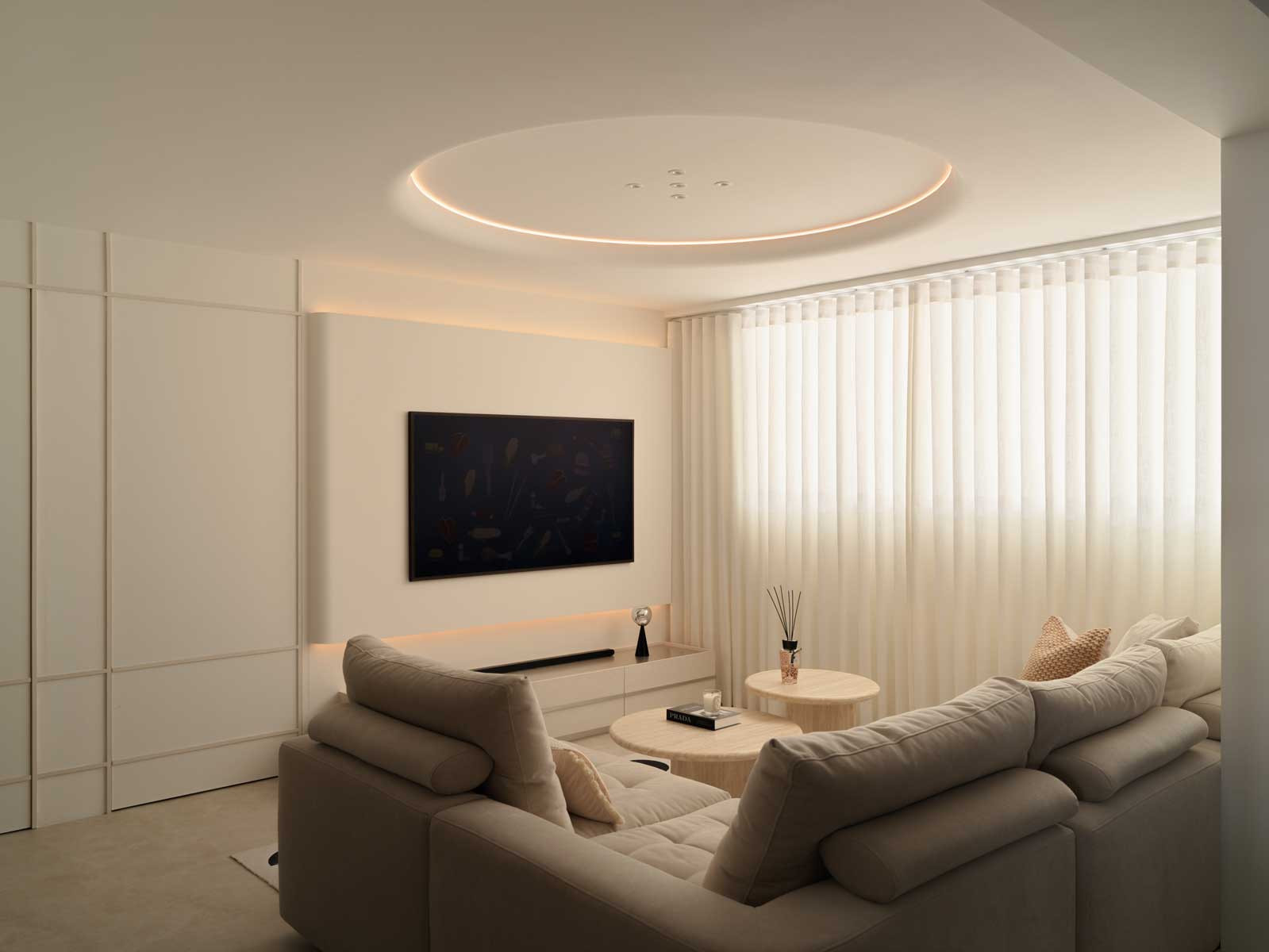 Elegant ripple fold curtains adorn this Tampines home