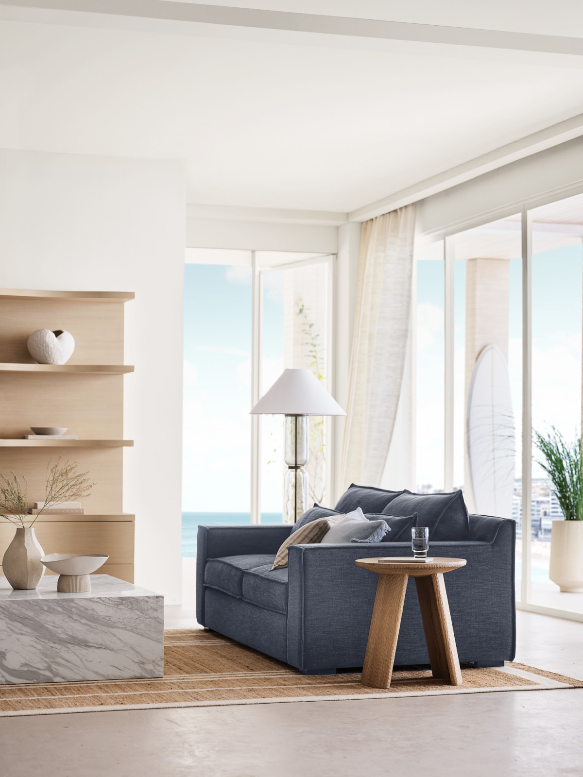 Designed to be tailored and inviting, Soho balances clean lines with softness you can really sink into. Allover flange detailing outlines the sofa’s modern silhouette, highlighting the wide track arms, box cushions and the subtle triangular shape of the back pillows. Lumbar cushions customise your comfort, creating a double layer of back support or removing for a deeper sit (Photo: courtesy of Crate and Barrel)