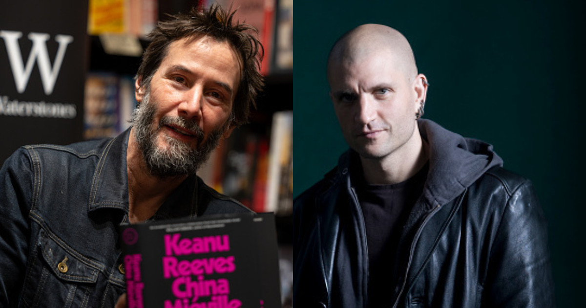 英國奇幻小說大師China Mieville (左)與基努李維基努李維(右)共同創作科幻小說《The Book of Elsewhere》。(Photo: Getty Images)