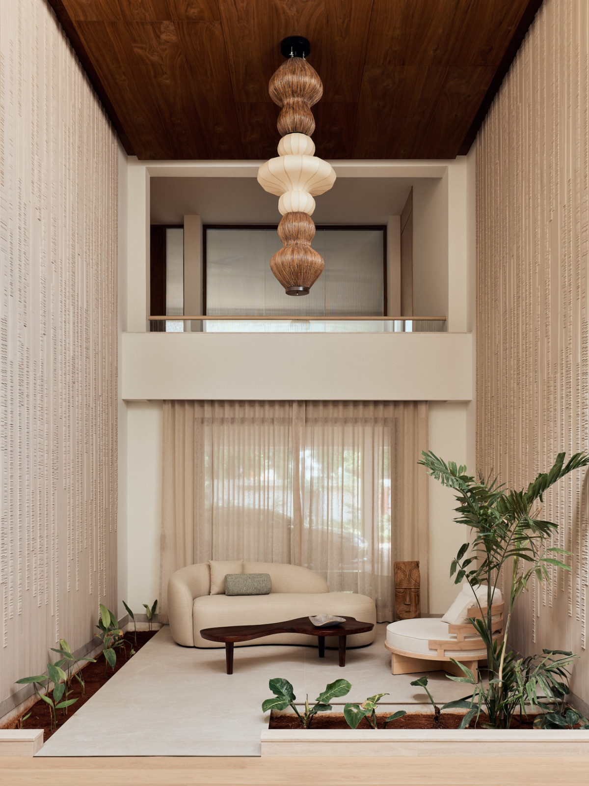 The living room of the Trichy, India home designed by Auburn Studio
