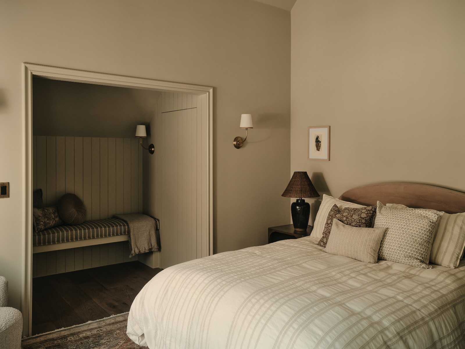 The bedroom in a Los Angeles, California home designed by Gianpiero Gaglione Interior Design