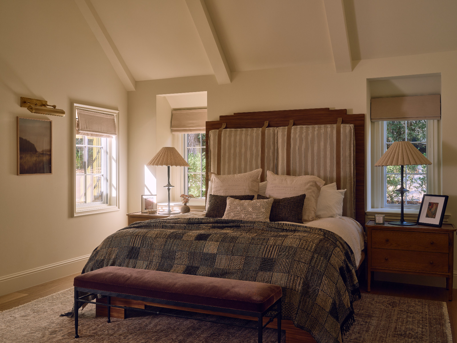 The bedroom in a Los Angeles, California home designed by Gianpiero Gaglione Interior Design