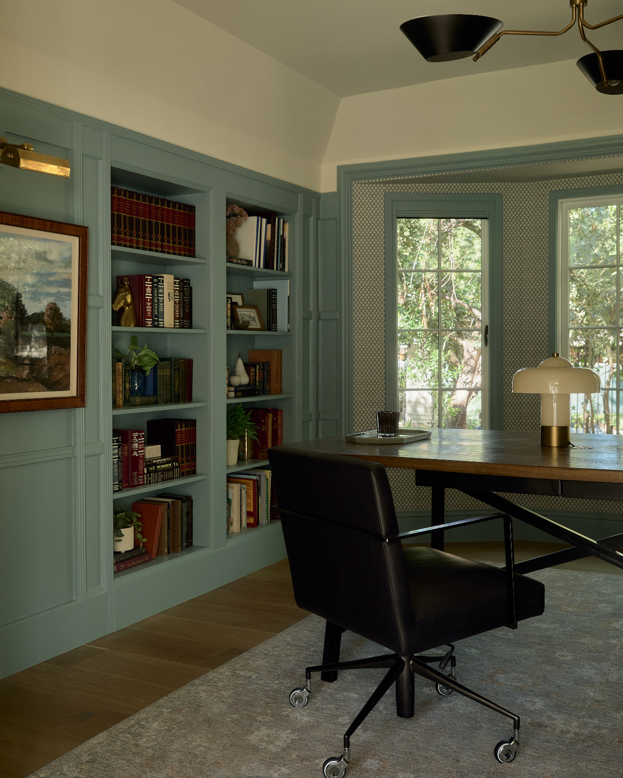 The home office in a Los Angeles, California home designed by Gianpiero Gaglione Interior Design