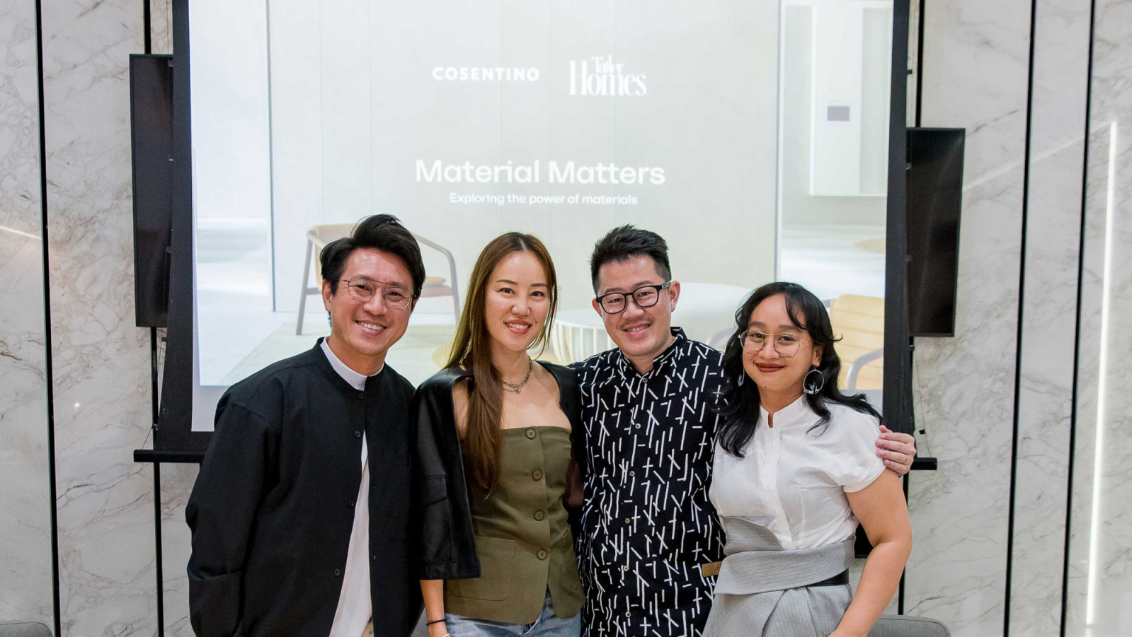 Held at Cosentino City, Material Matters comprised panelists Bu Shukun, Patricia Ho Douven, Paul Yeo and moderator Asih Jenie