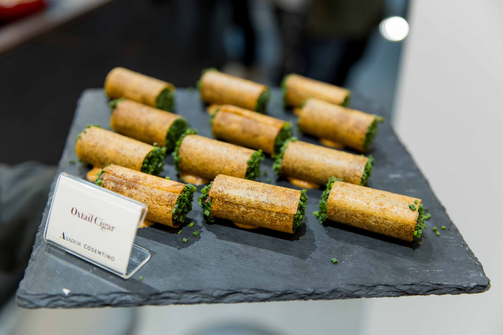Oxtail cigar canapes