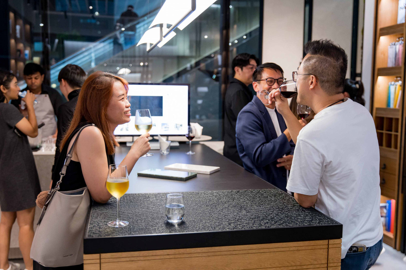 Guests enjoying a drink and chat