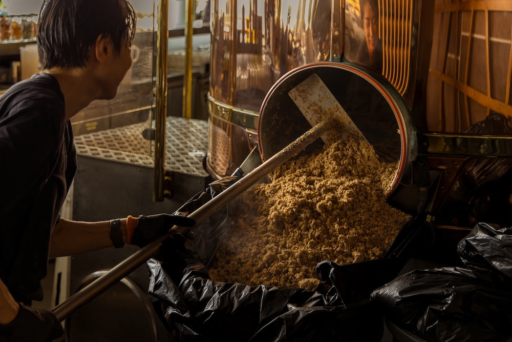 Spent grain from the brewing process at Level33