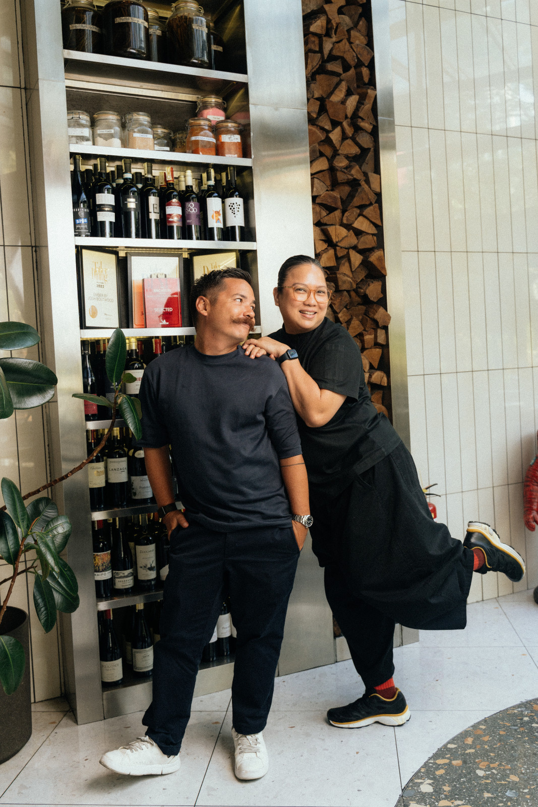 The chefs and dear friends pose playfully: Nose to Tail, Gills to Fin: Josh Boutwood and Miko Calo's sutukil collaboration