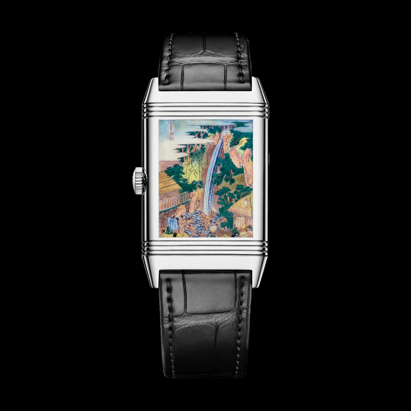 Jaeger-LeCoultre Reverso Tribute Enamel Hokusai Waterfalls Series - Rōben Waterfall at Ōyama in Sagami (Photo: courtesy of Jaeger-LeCoultre)