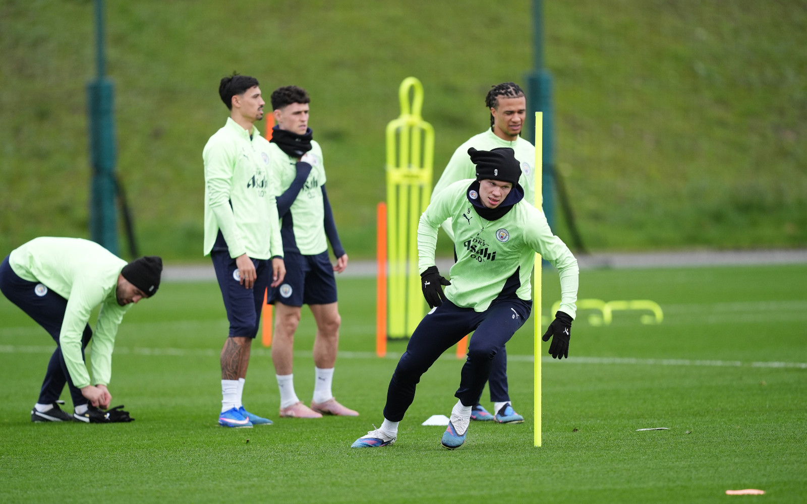Manchester City's Erling Haaland during a training session at the City Football Academy, Manchester. Picture date: Tuesday March 10, 2026. (Photo by Martin Rickett/PA Images via Getty Images)