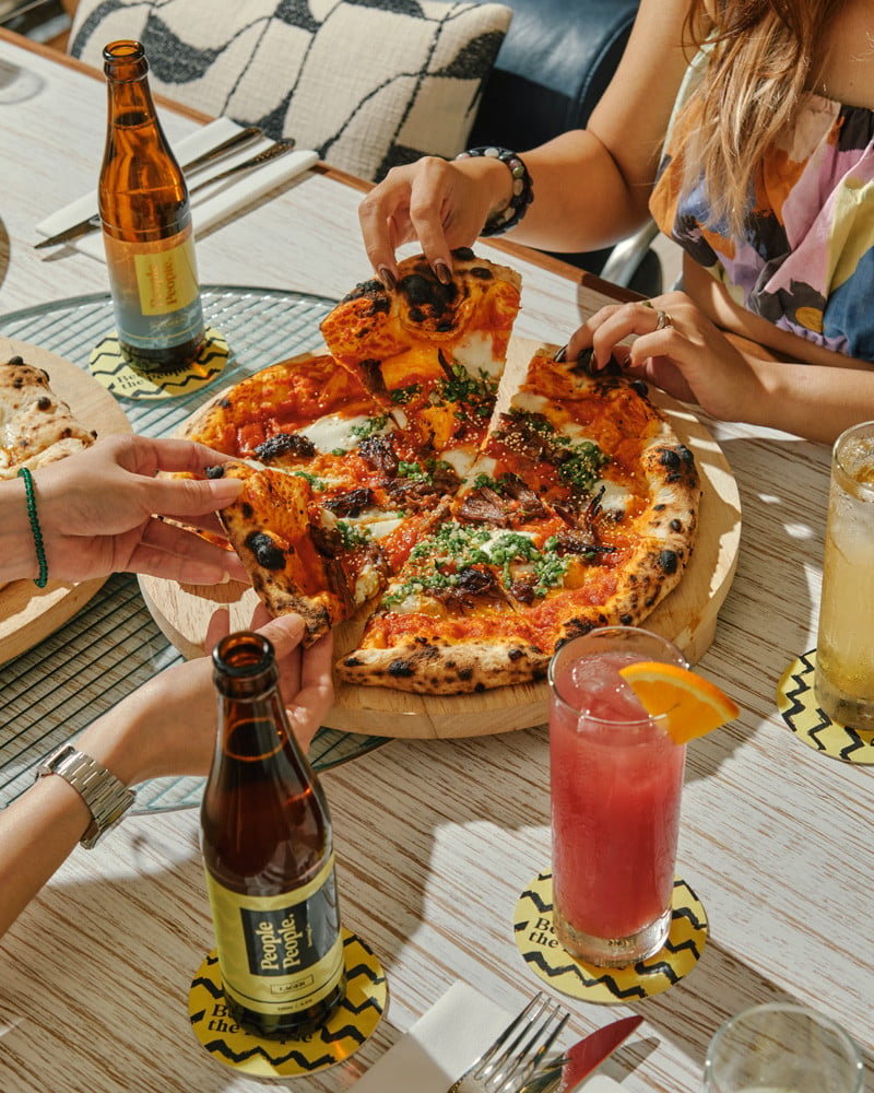 Miso beef short rib pizza, which was curated to go with the beers on offer