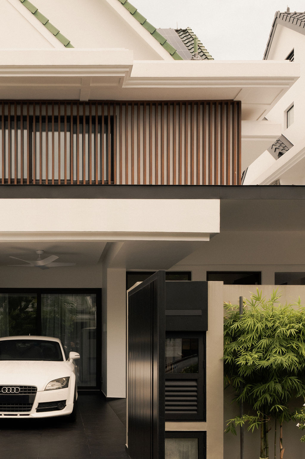 The facade of the Braddell Heights Estate terrace house