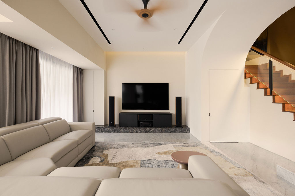 View of the spacious and naturally lit living room