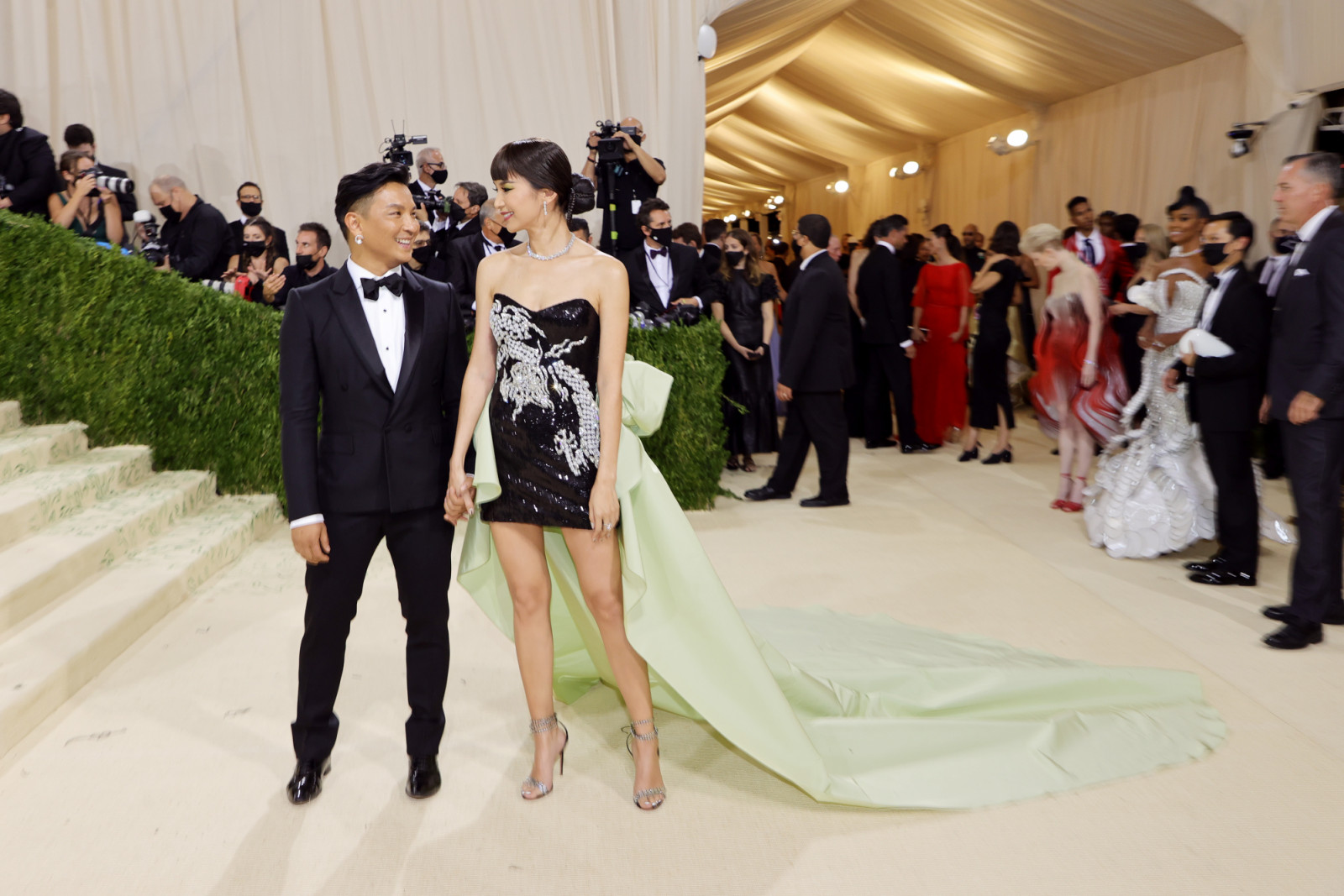 NEW YORK, NEW YORK - SEPTEMBER 13: Prabal Gurung and Gemma Chan attend The 2021 Met Gala Celebrating In America: A Lexicon Of Fashion at Metropolitan Museum of Art on September 13, 2021 in New York City. (Photo by Mike Coppola/Getty Images)
