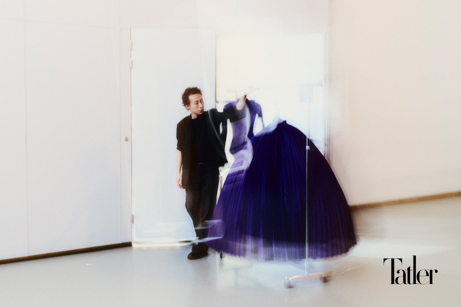 Robert Wun, photographed for Tatler, with a costume from Hong Kong Ballet’s ‘Martlet’. (Photo: Hungmc)