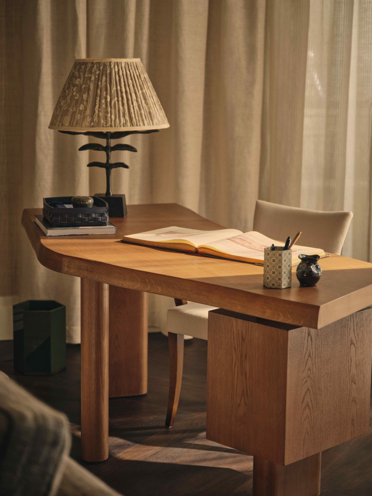 The convivial space includes a quiet corner for work