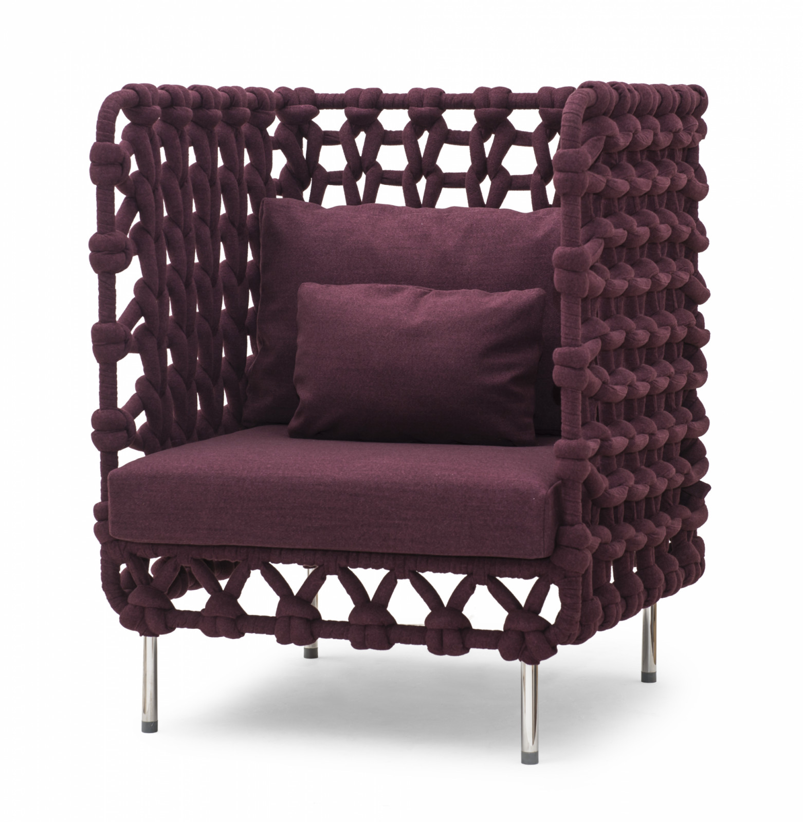 The Cabaret lounge chair in plum designed by Kenneth Cobonpue