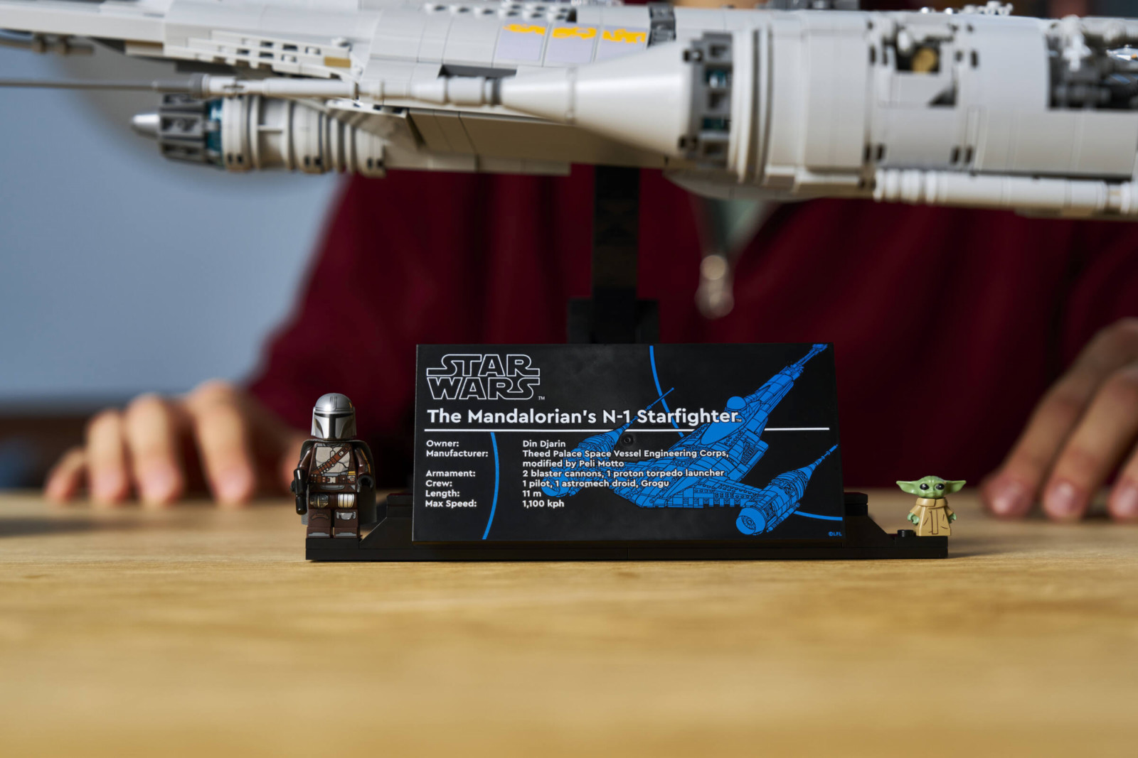 Completing the scene are two beloved figures: The Mandalorian and Grogu