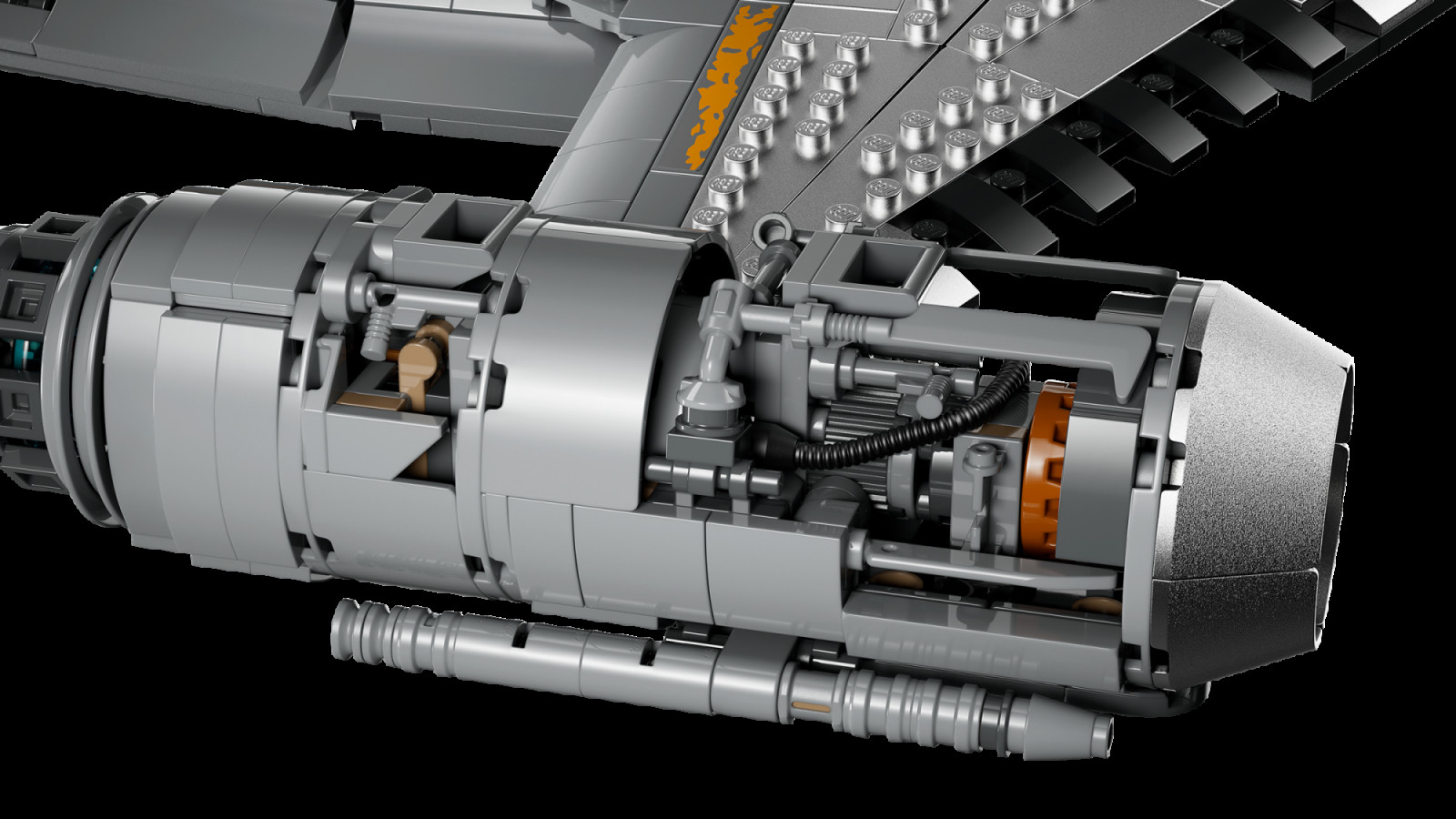 Exposed mechanical detailing captures the clever engineering of the starship