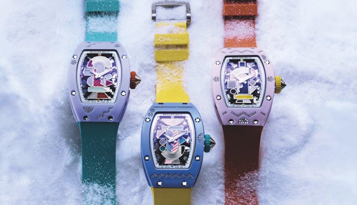 The 2026 RM 07-01 Coloured Ceramics closes out a collection that started in 2021, and it does so with blush pink, lavender and powder blue TZP ceramic bezels set with diamonds, sapphires, rubies and tsavorites, and a total of 150 pieces across the three colours (Photo: courtesy of Richard Mille)
